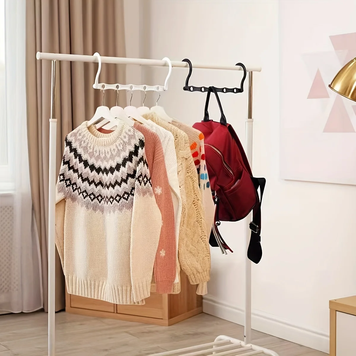 Multifunctional Magic Hook Hanger Space-saving 5 Holes Hanger Simple Folding Windproof Clothes Hanger Apartments Dorms Home Multifunctional Magic Hook Hanger Space-saving 5 Holes Hanger Simple Folding Windproof Clothes Hanger Apartments Dorms Home