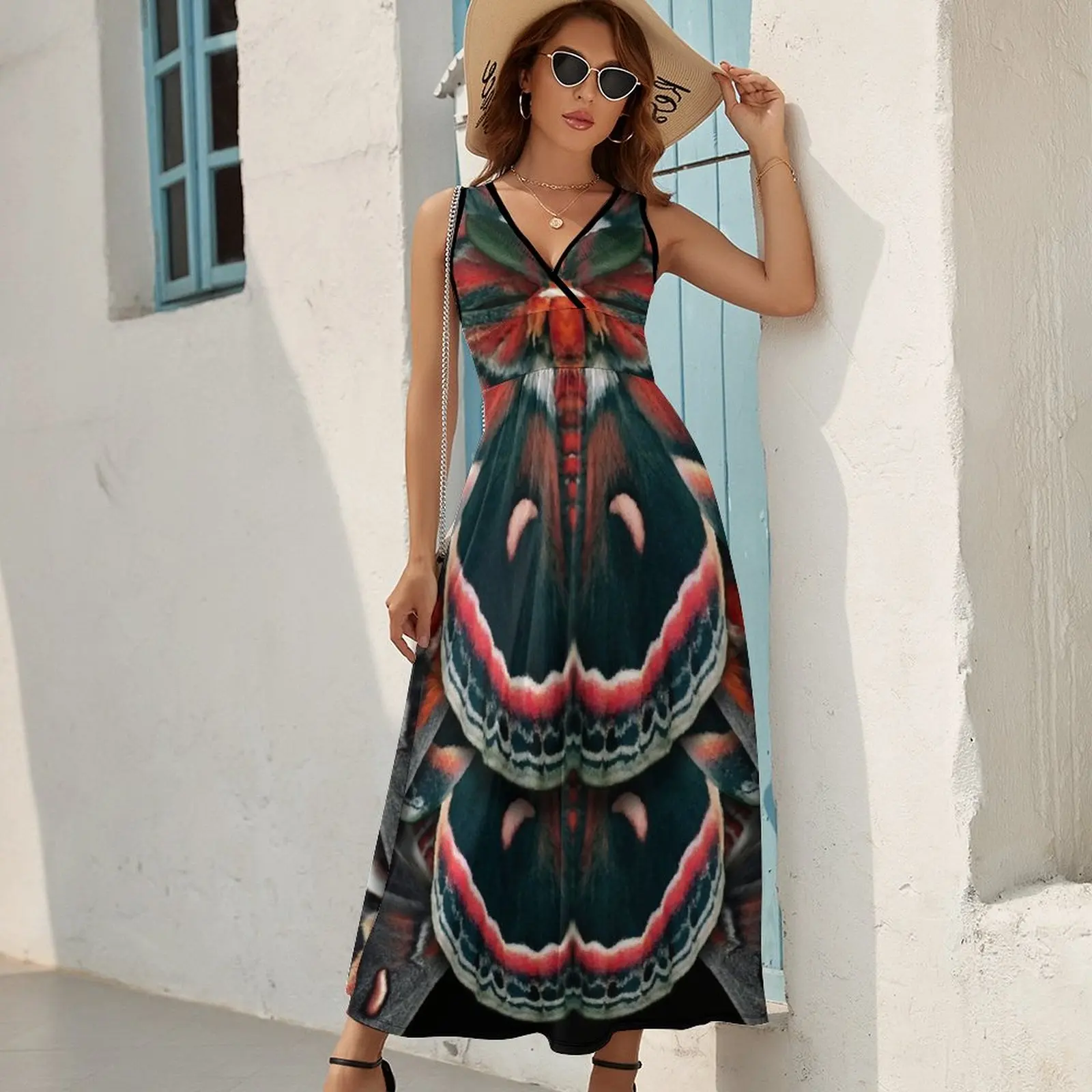 Cecropia Moth Mandala - Symmetrical Sleeveless Dress summer women's dress 2025 loose summer dress Cecropia Moth Mandala - Symmetrical Sleeveless Dress summer women's dress 2025 loose summer dress
