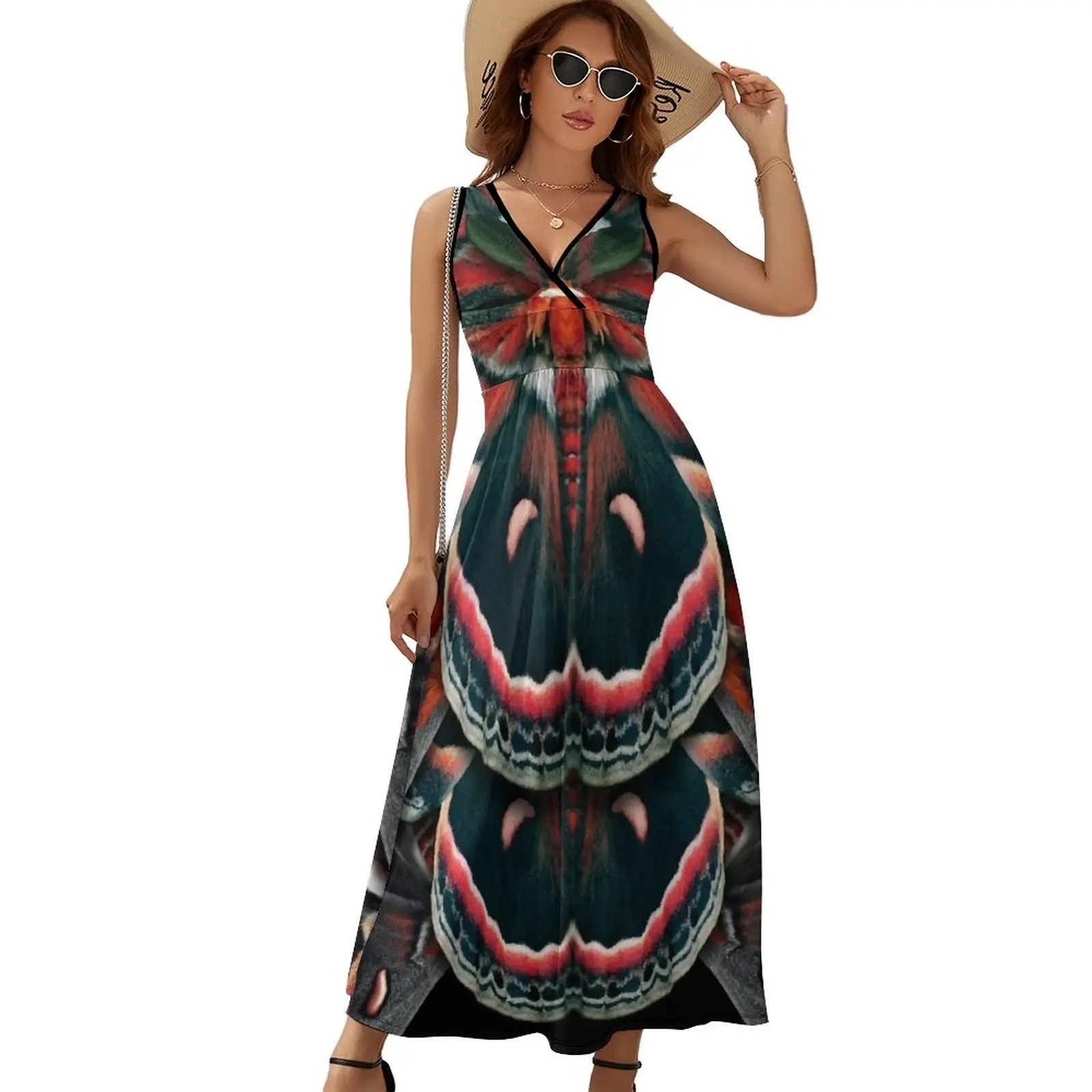Cecropia Moth Mandala - Symmetrical Sleeveless Dress summer women's dress 2025 loose summer dress Cecropia Moth Mandala - Symmetrical Sleeveless Dress summer women's dress 2025 loose summer dress