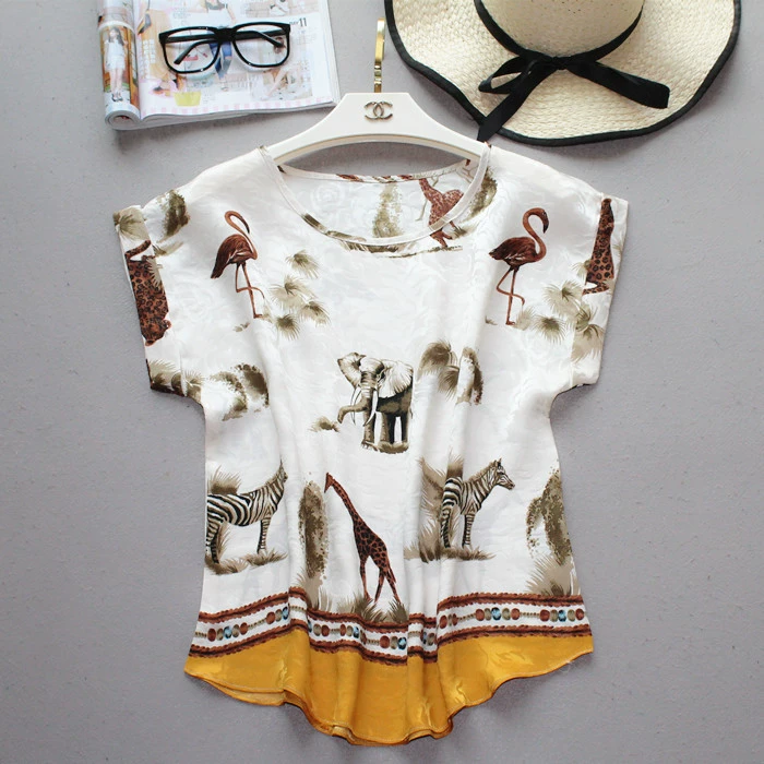 Summer New Arrive High Quality 100% Mulberry Silk Office Lady Blouse Short Sleeved Summer New Arrive High Quality 100% Mulberry Silk Office Lady Blouse Short Sleeved