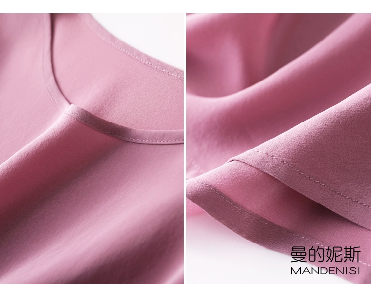 Summer New Arrive High Quality 100% Mulberry Silk Office Lady Blouse Short Sleeved Summer New Arrive High Quality 100% Mulberry Silk Office Lady Blouse Short Sleeved