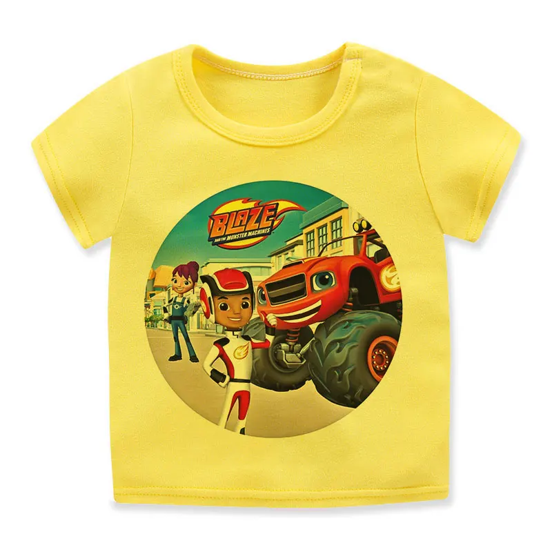 Blaze And The Monster Machines Children's Clothes Boy Impostor Blaze Game Anime T-Shirt Boy Or Girl Tees Top Short Sleeve Tshirt