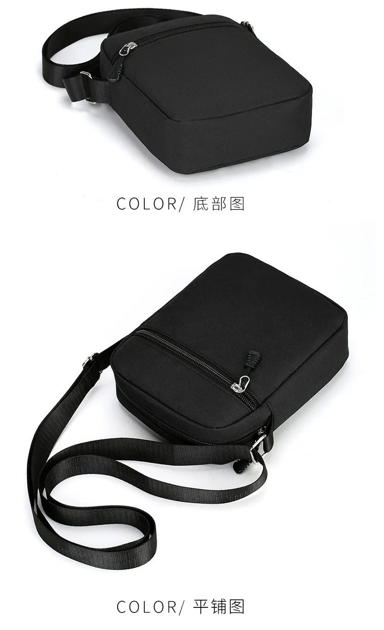 Oxford Shoulder Bag Durable Mini Black Mobile Phone Bag Waist Pack Men Crossbody Bags Man Bag Handbag