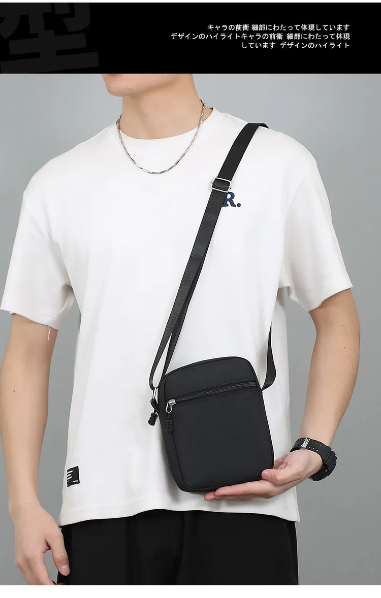 Oxford Shoulder Bag Durable Mini Black Mobile Phone Bag Waist Pack Men Crossbody Bags Man Bag Handbag