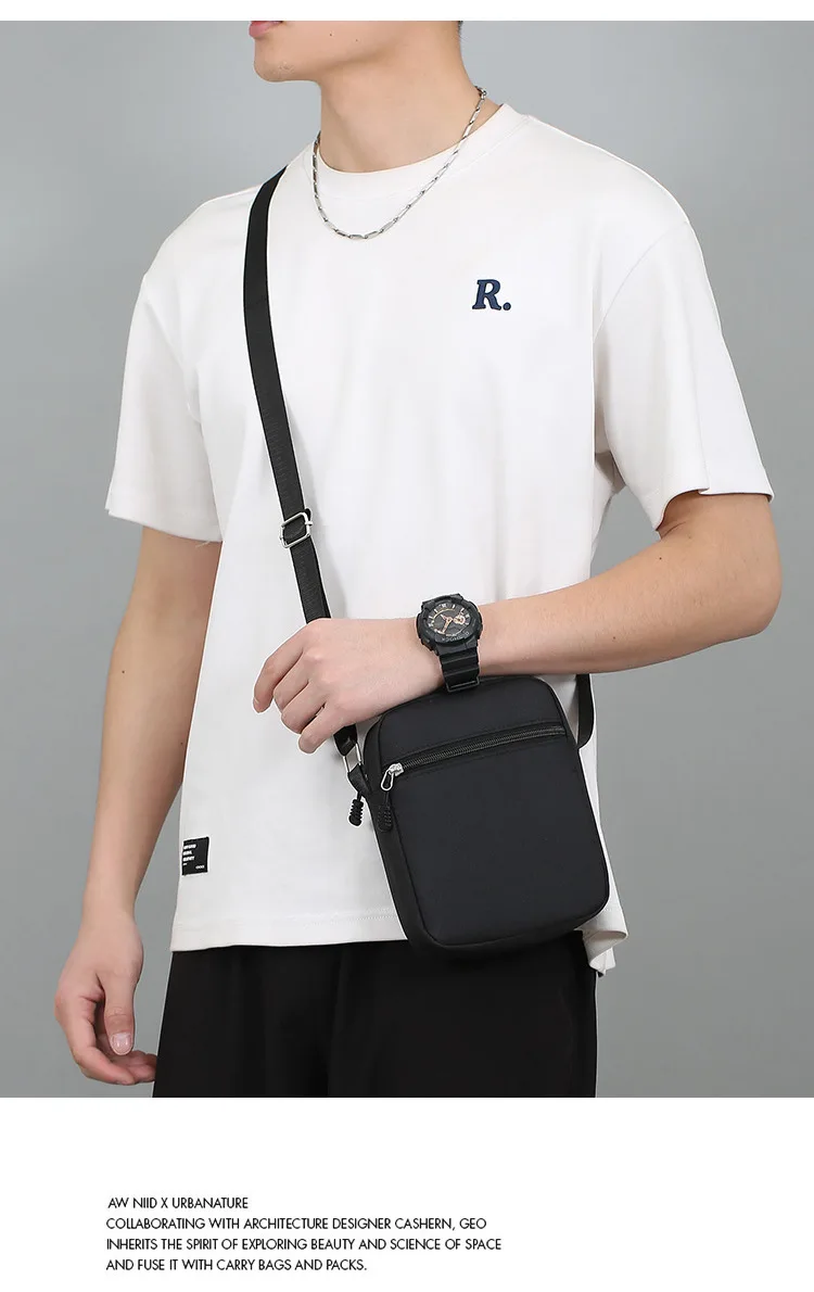 Oxford Shoulder Bag Durable Mini Black Mobile Phone Bag Waist Pack Men Crossbody Bags Man Bag Handbag