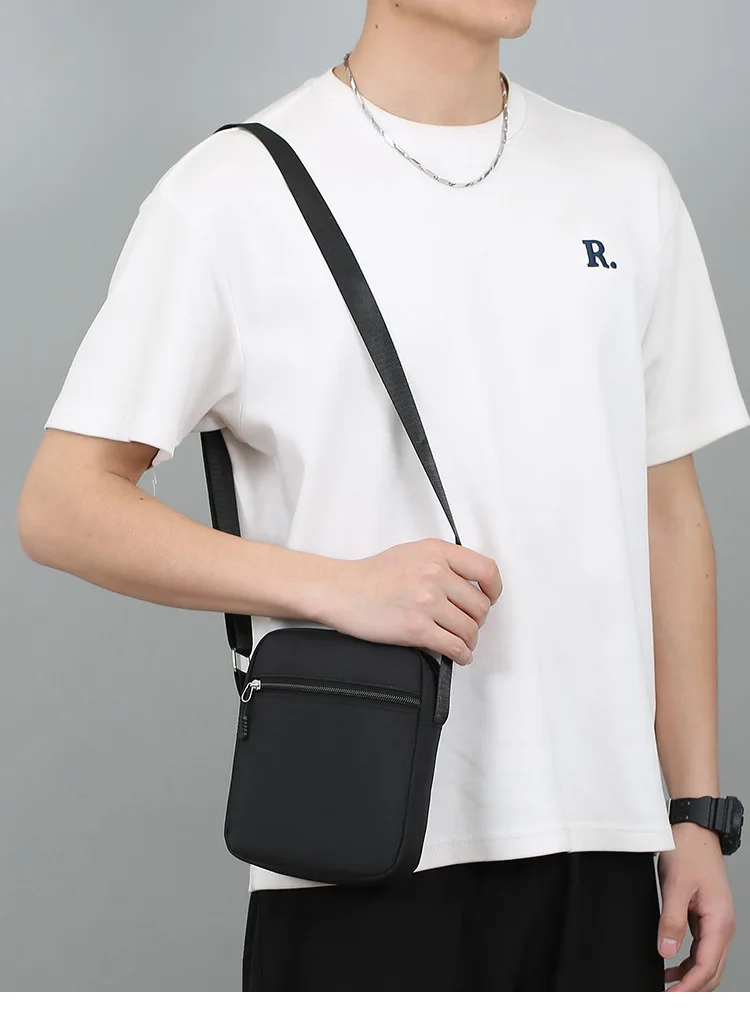 Oxford Shoulder Bag Durable Mini Black Mobile Phone Bag Waist Pack Men Crossbody Bags Man Bag Handbag