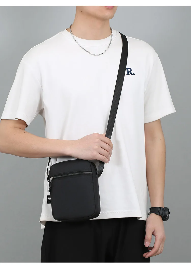 Oxford Shoulder Bag Durable Mini Black Mobile Phone Bag Waist Pack Men Crossbody Bags Man Bag Handbag