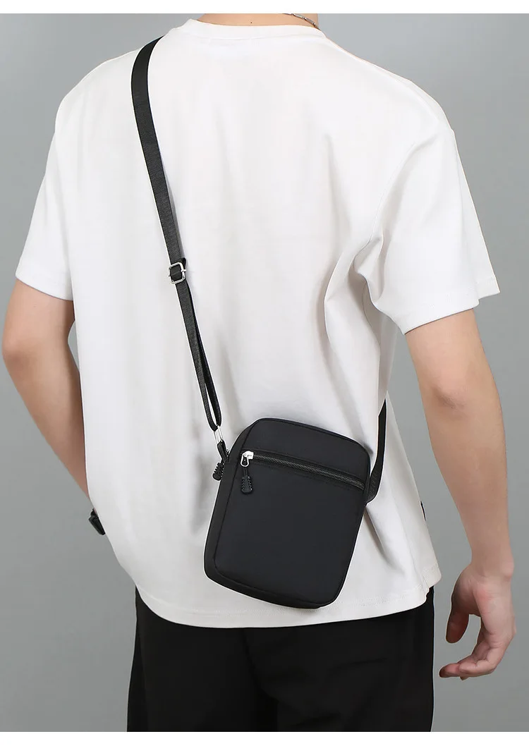 Oxford Shoulder Bag Durable Mini Black Mobile Phone Bag Waist Pack Men Crossbody Bags Man Bag Handbag