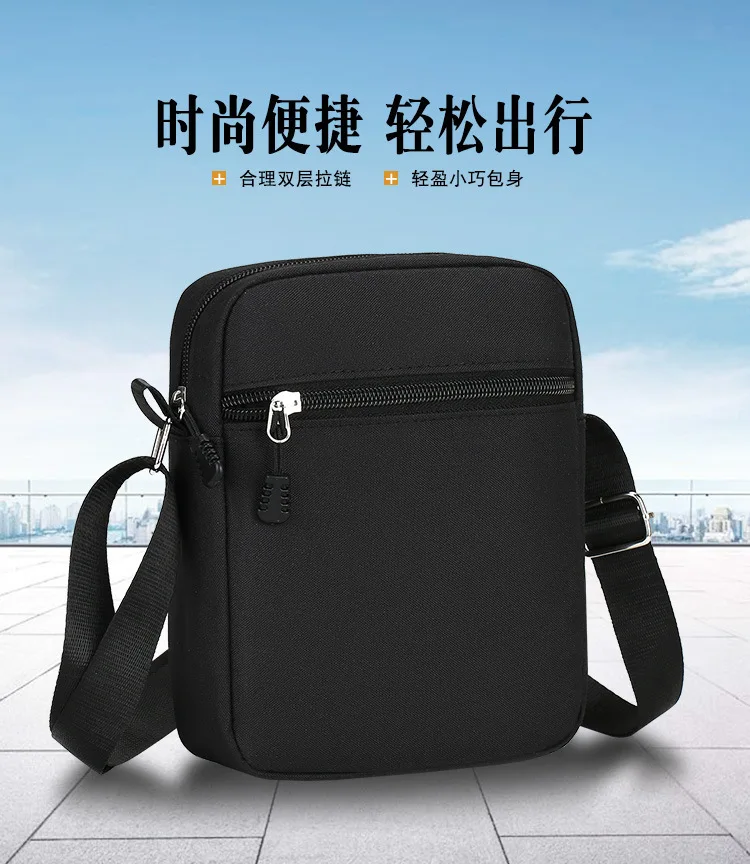 Oxford Shoulder Bag Durable Mini Black Mobile Phone Bag Waist Pack Men Crossbody Bags Man Bag Handbag