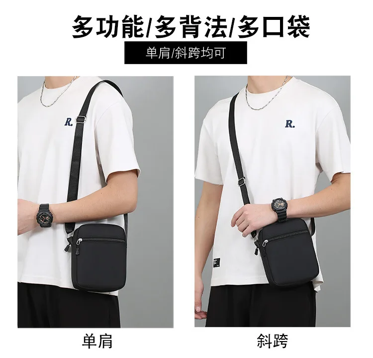 Oxford Shoulder Bag Durable Mini Black Mobile Phone Bag Waist Pack Men Crossbody Bags Man Bag Handbag