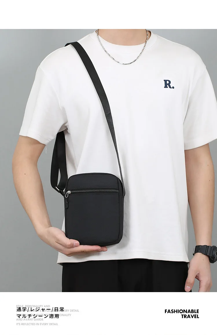 Oxford Shoulder Bag Durable Mini Black Mobile Phone Bag Waist Pack Men Crossbody Bags Man Bag Handbag