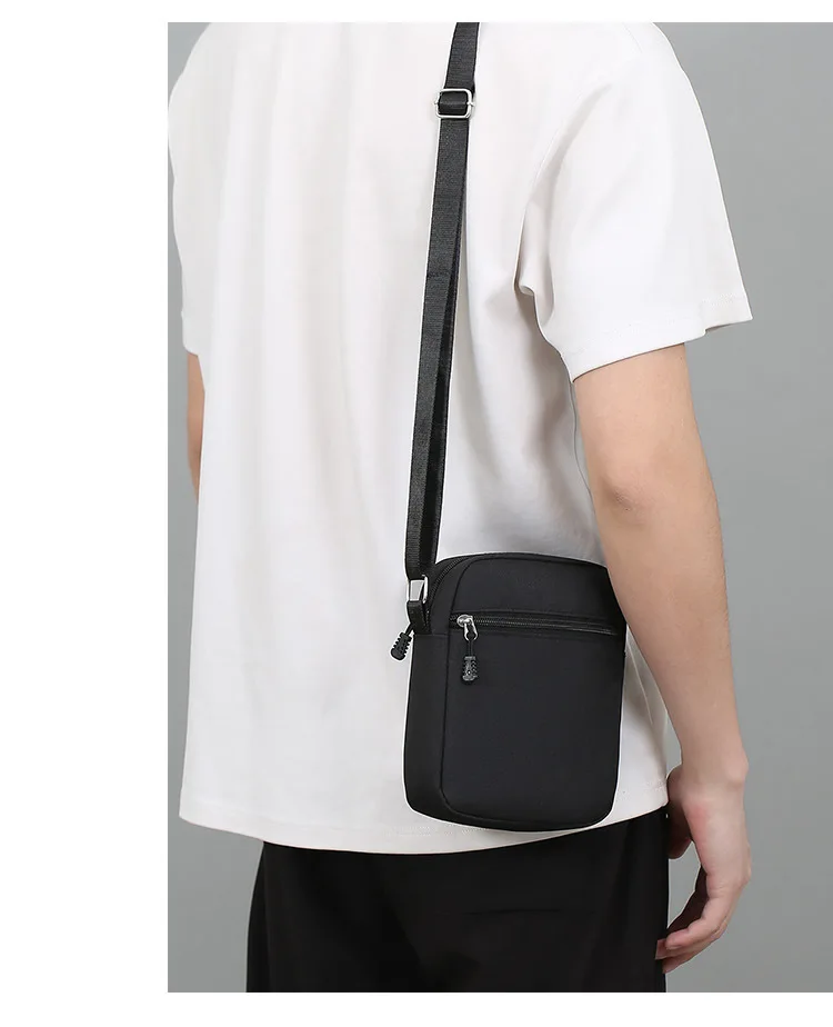 Oxford Shoulder Bag Durable Mini Black Mobile Phone Bag Waist Pack Men Crossbody Bags Man Bag Handbag