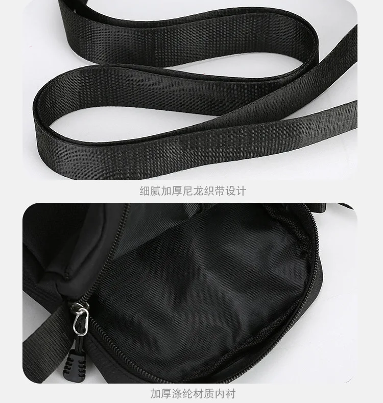 Oxford Shoulder Bag Durable Mini Black Mobile Phone Bag Waist Pack Men Crossbody Bags Man Bag Handbag