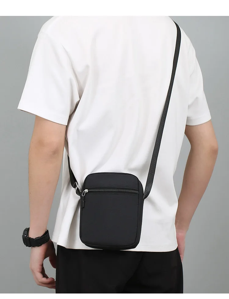 Oxford Shoulder Bag Durable Mini Black Mobile Phone Bag Waist Pack Men Crossbody Bags Man Bag Handbag