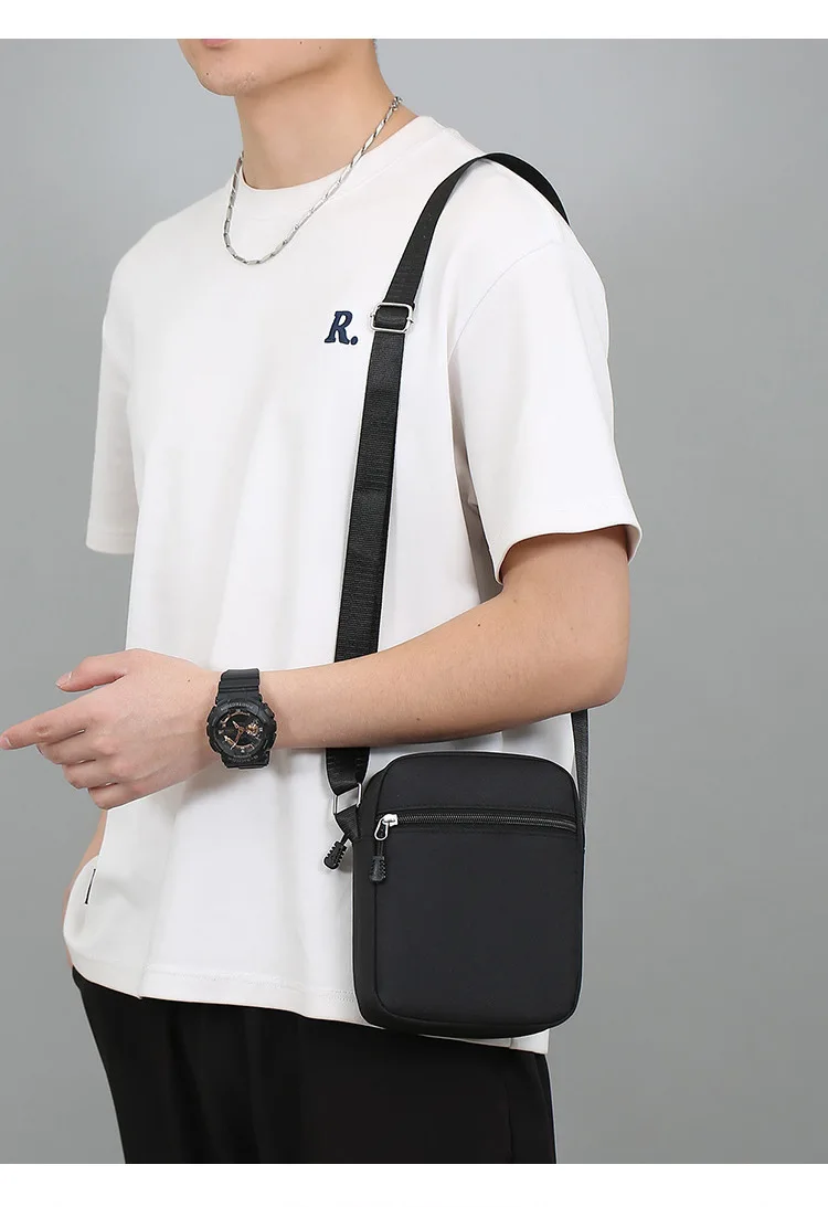 Oxford Shoulder Bag Durable Mini Black Mobile Phone Bag Waist Pack Men Crossbody Bags Man Bag Handbag