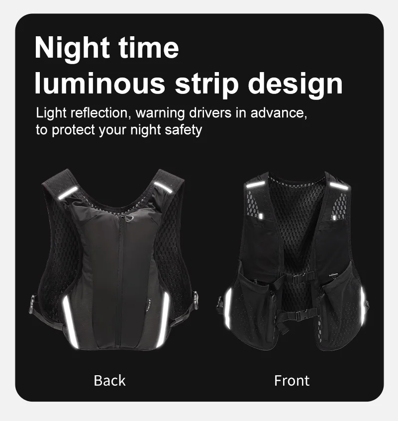 TINYAT Reflective Multi-function Vest Bag for Men Women Sports Chest Bag Hip Hop Street Cloth Bag Hiking Cycling Accessories