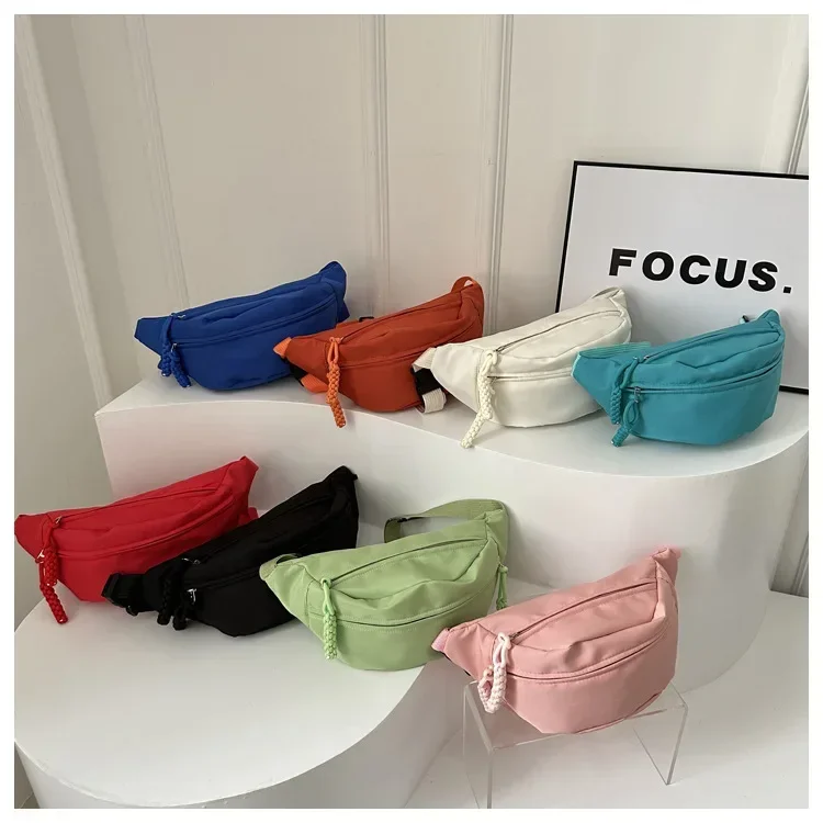 Chest Banana Bag for Women Sling Crossbody Waist Pack Canvas Running Waist Bag Casual Fanny Packs Sport Half Moon Belt Bag