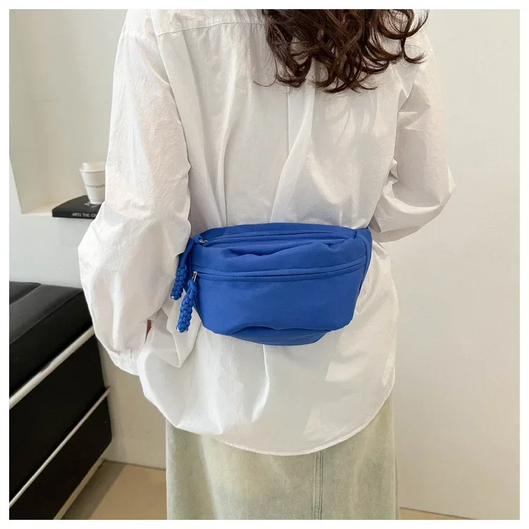 Chest Banana Bag for Women Sling Crossbody Waist Pack Canvas Running Waist Bag Casual Fanny Packs Sport Half Moon Belt Bag