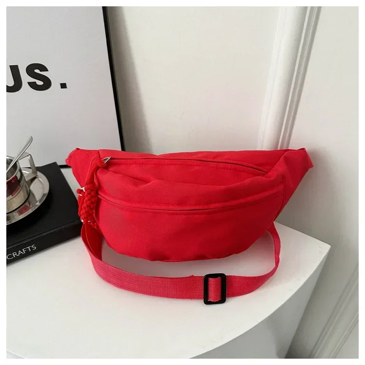 Chest Banana Bag for Women Sling Crossbody Waist Pack Canvas Running Waist Bag Casual Fanny Packs Sport Half Moon Belt Bag