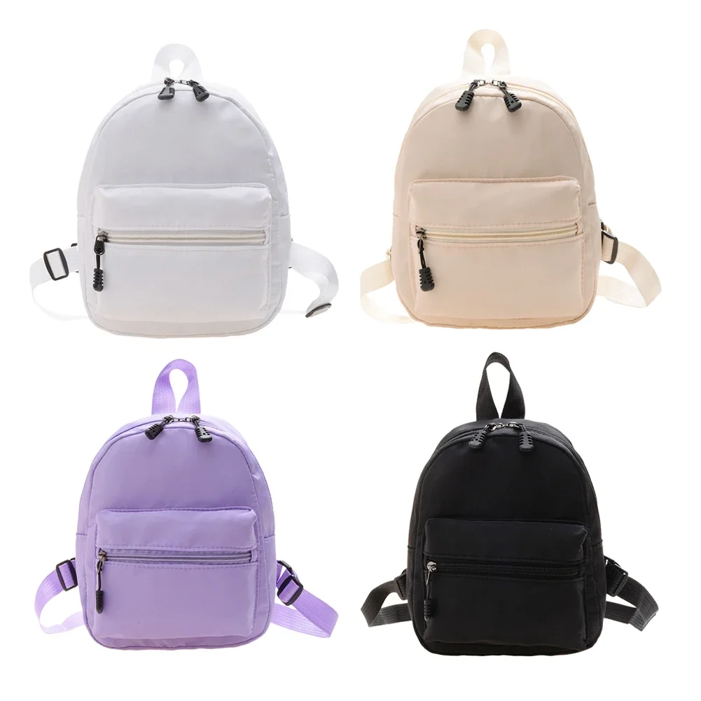 Women's Mini Backpack - Trendy Nylon Small Rucksack for Teen Girls, Lightweight School Bag Casual Daypack White