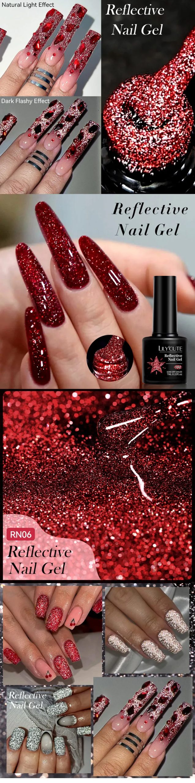 LILYCUTE 7ML Reflective Glitter Gel Nail Polish Bright Sparkling Silver Color Semi-permanent Soak Off Nail Art UV Gel Varnishes LILYCUTE 7ML Reflective Glitter Gel Nail Polish Bright Sparkling Silver Color Semi-permanent Soak Off Nail Art UV Gel Varnishes