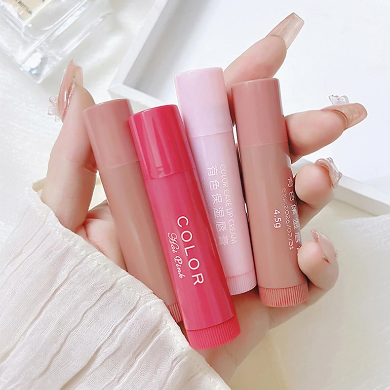 Lipstick Cute Red Tint Makeup Care Cosmetics Colored Lip Balm Lipstick Moisturizing Fade Lip Line Anti-drying Lip Makeup Set