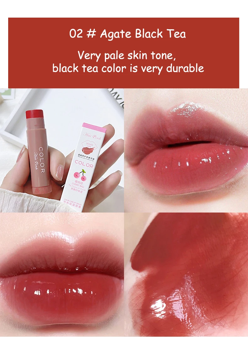 Lipstick Cute Red Tint Makeup Care Cosmetics Colored Lip Balm Lipstick Moisturizing Fade Lip Line Anti-drying Lip Makeup Set