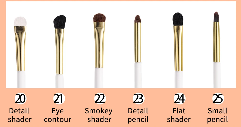 BEILI White Golden Makeup Brushes Set Professional Goat Hair Foundation Contour Bronzer Blush Kakubi Beauty brochas maquillaje