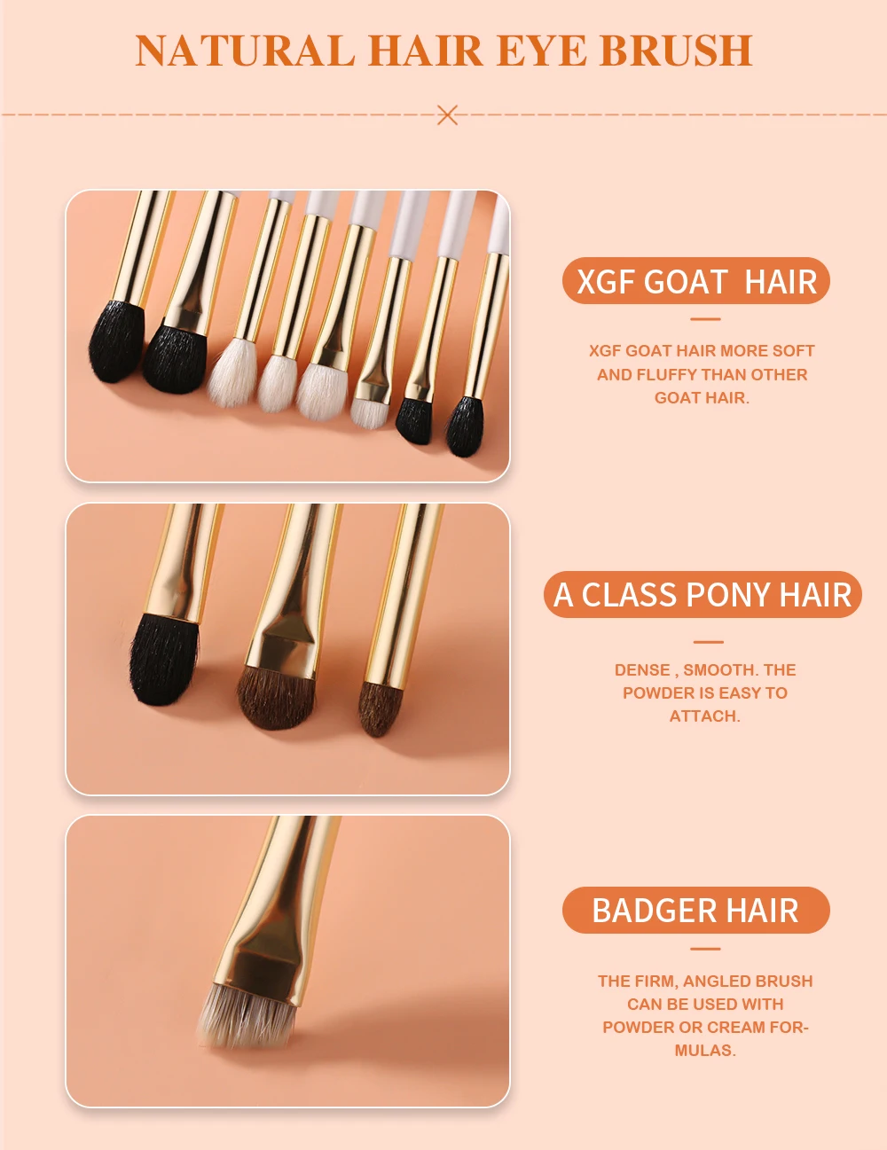 BEILI White Golden Makeup Brushes Set Professional Goat Hair Foundation Contour Bronzer Blush Kakubi Beauty brochas maquillaje