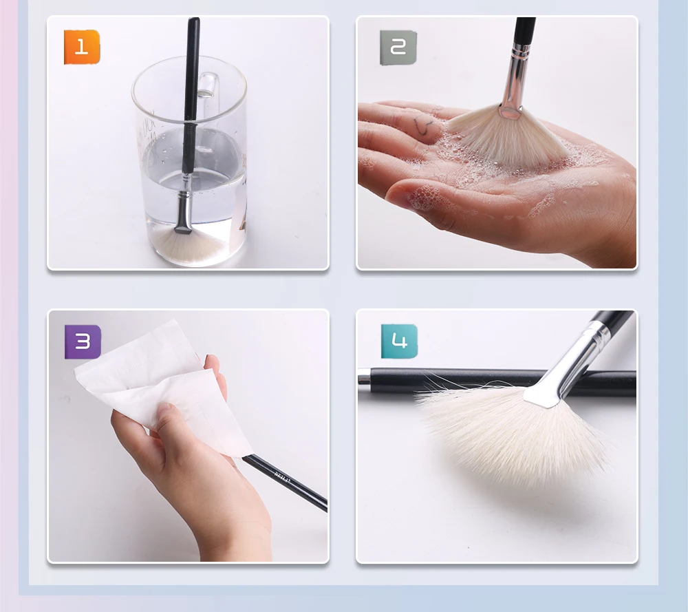 BEILI White Golden Makeup Brushes Set Professional Goat Hair Foundation Contour Bronzer Blush Kakubi Beauty brochas maquillaje