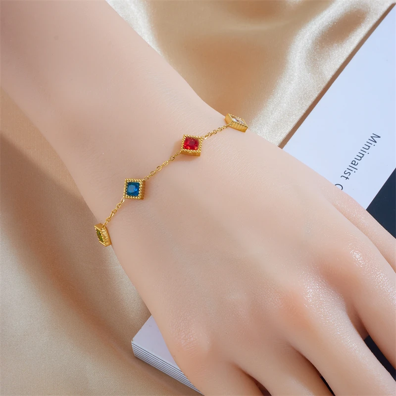 XIYANIKE 316L Stainless Steel Gold Color Five Leaf Flower Charm Bracelet For Women 2023 New Luxury Zircon Clover Bangle Jewelry XIYANIKE 316L Stainless Steel Gold Color Five Leaf Flower Charm Bracelet For Women 2023 New Luxury Zircon Clover Bangle Jewelry