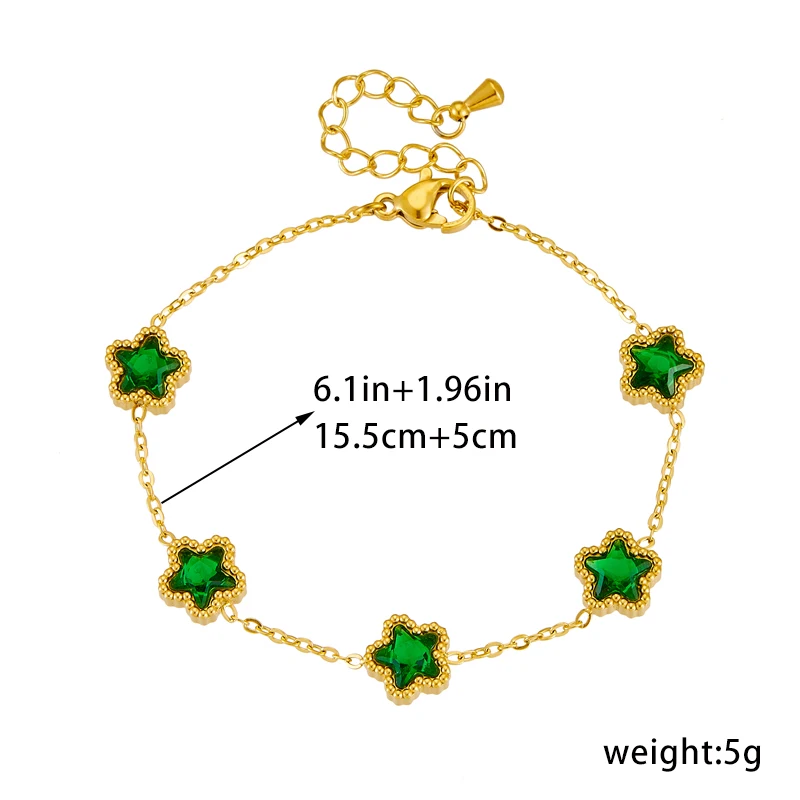 XIYANIKE 316L Stainless Steel Gold Color Five Leaf Flower Charm Bracelet For Women 2023 New Luxury Zircon Clover Bangle Jewelry XIYANIKE 316L Stainless Steel Gold Color Five Leaf Flower Charm Bracelet For Women 2023 New Luxury Zircon Clover Bangle Jewelry