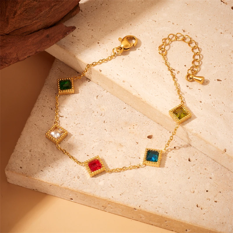 XIYANIKE 316L Stainless Steel Gold Color Five Leaf Flower Charm Bracelet For Women 2023 New Luxury Zircon Clover Bangle Jewelry XIYANIKE 316L Stainless Steel Gold Color Five Leaf Flower Charm Bracelet For Women 2023 New Luxury Zircon Clover Bangle Jewelry