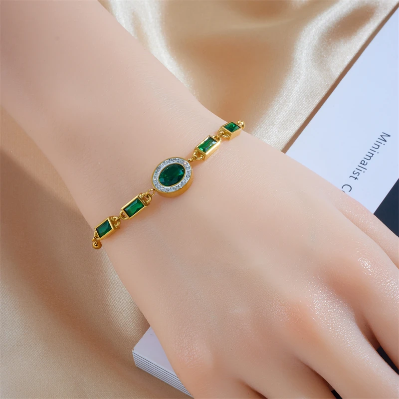 XIYANIKE 316L Stainless Steel Gold Color Five Leaf Flower Charm Bracelet For Women 2023 New Luxury Zircon Clover Bangle Jewelry XIYANIKE 316L Stainless Steel Gold Color Five Leaf Flower Charm Bracelet For Women 2023 New Luxury Zircon Clover Bangle Jewelry
