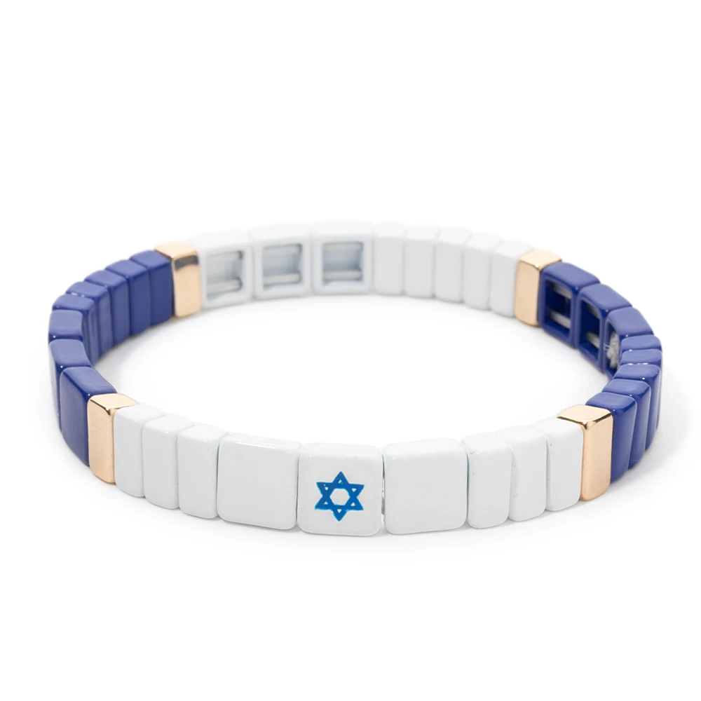 2024 New Design Nation Bracelet For Patriot Bracelet Handmade White and Blue Beaded Bangle For Women Boho Jewelry Star Charm Jew 2024 New Design Nation Bracelet For Patriot Bracelet Handmade White and Blue Beaded Bangle For Women Boho Jewelry Star Charm Jew