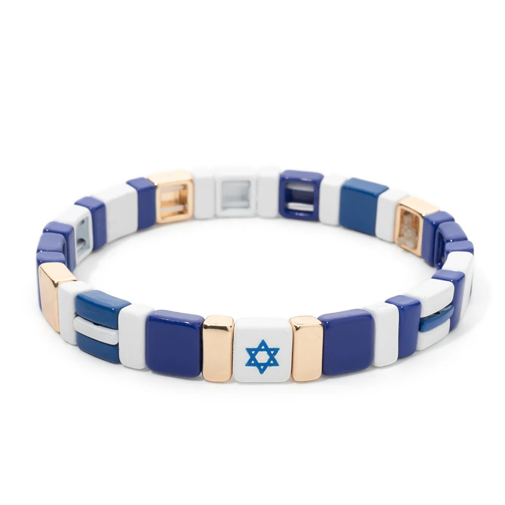 2024 New Design Nation Bracelet For Patriot Bracelet Handmade White and Blue Beaded Bangle For Women Boho Jewelry Star Charm Jew 2024 New Design Nation Bracelet For Patriot Bracelet Handmade White and Blue Beaded Bangle For Women Boho Jewelry Star Charm Jew