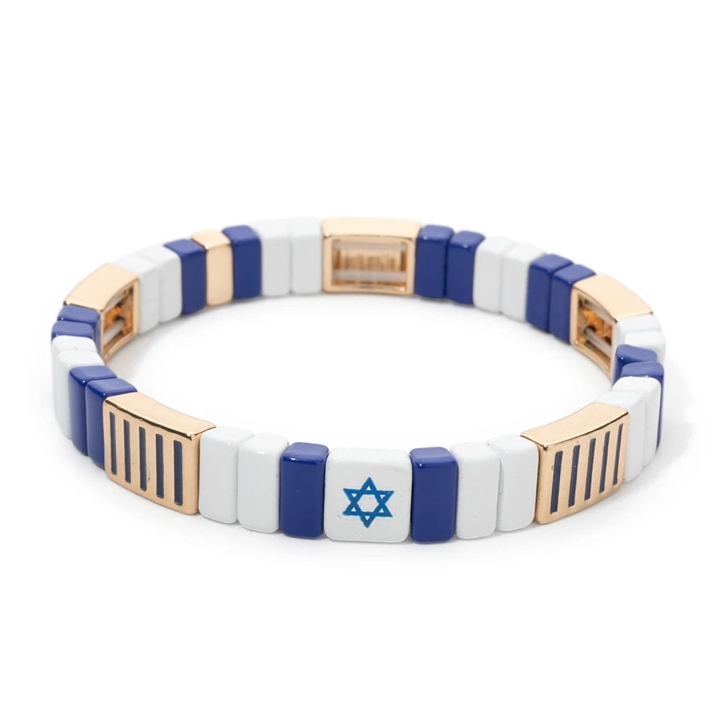 2024 New Design Nation Bracelet For Patriot Bracelet Handmade White and Blue Beaded Bangle For Women Boho Jewelry Star Charm Jew 2024 New Design Nation Bracelet For Patriot Bracelet Handmade White and Blue Beaded Bangle For Women Boho Jewelry Star Charm Jew