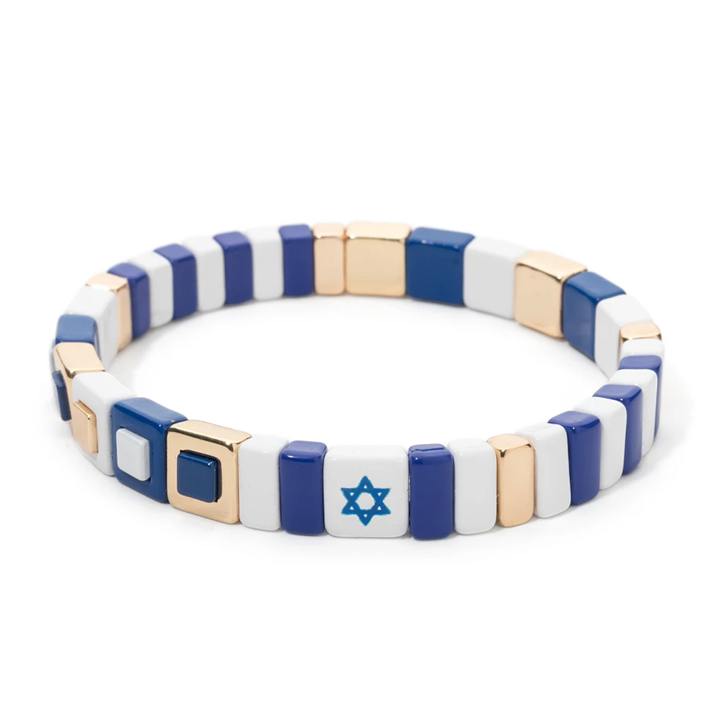 2024 New Design Nation Bracelet For Patriot Bracelet Handmade White and Blue Beaded Bangle For Women Boho Jewelry Star Charm Jew 2024 New Design Nation Bracelet For Patriot Bracelet Handmade White and Blue Beaded Bangle For Women Boho Jewelry Star Charm Jew