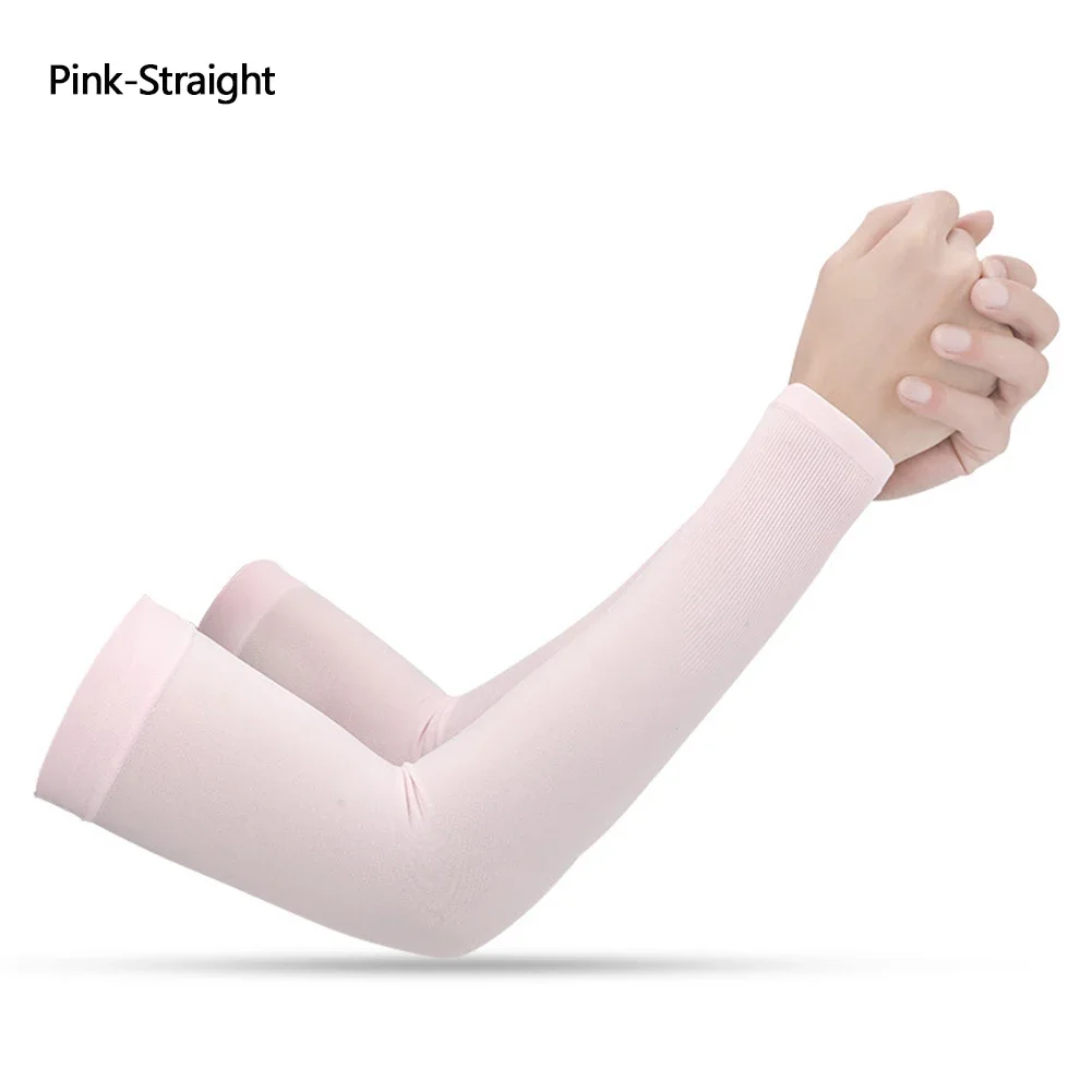 UPF50+ Arm Sleeves Ice Fabric Breathable Quick Dry Running Sportswear Sun UV Protection Long Arm Cover Cycling Arm Sleeves