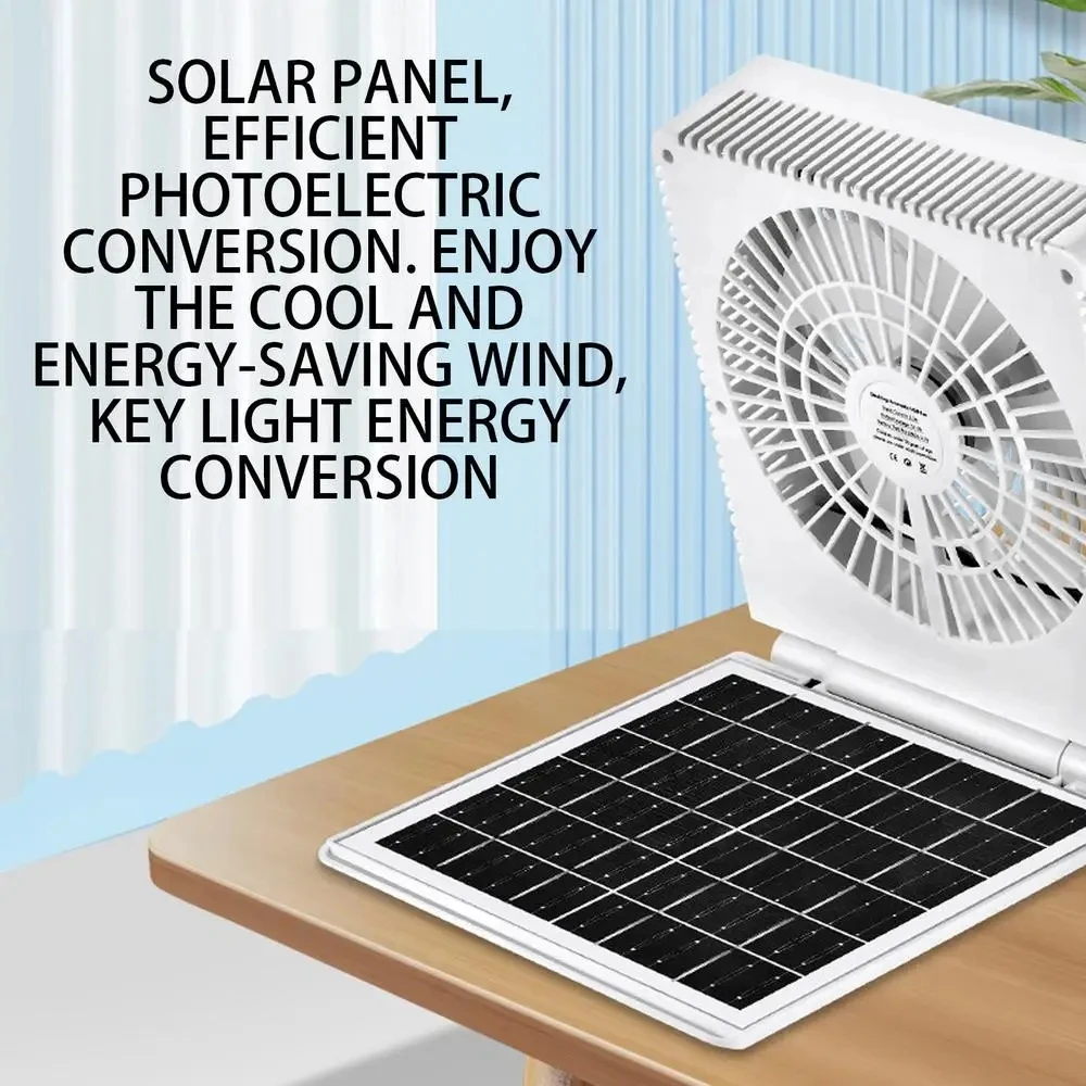 Solar Fan  4 COLOR Camping Gear Rechargeable Folding Quiet Cool Gadgets With LED Lights 3 Speeds Survival Gear For Home