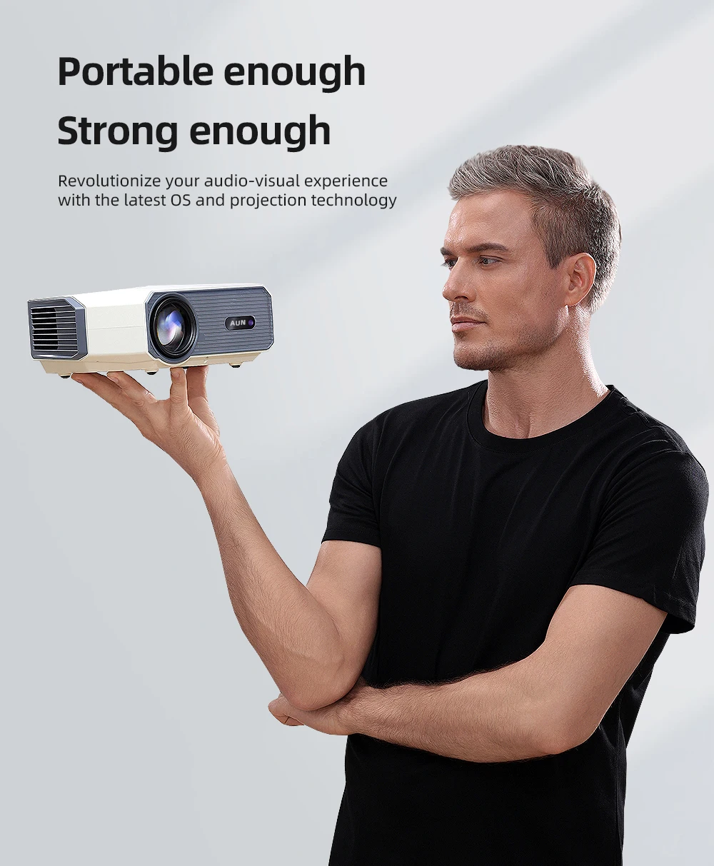 AUN A004 Pro Android Projector Portable Full HD Home Cinema 4K Movie Decode 1080P VideoProjector Electric Focus 3D MINI Theater