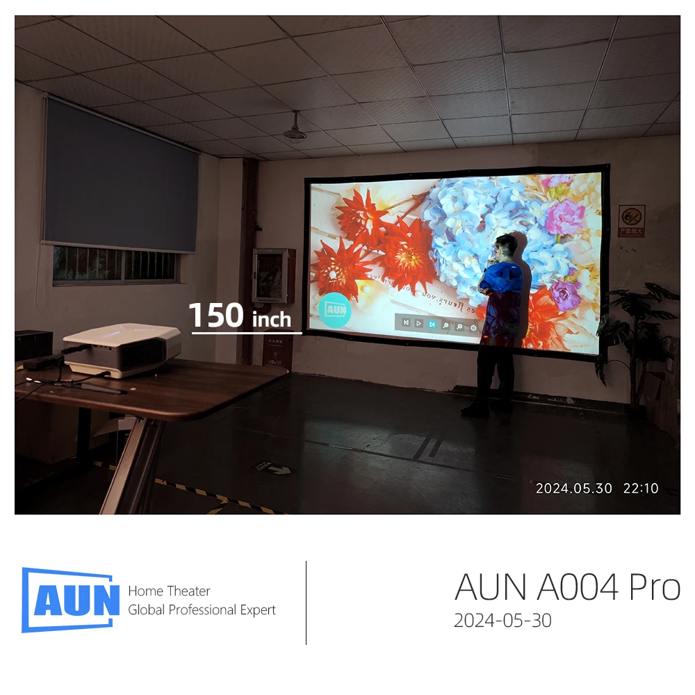 AUN A004 Pro Android Projector Portable Full HD Home Cinema 4K Movie Decode 1080P VideoProjector Electric Focus 3D MINI Theater