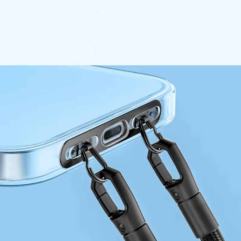 New Ultra-thin Metal Phone Lanyard Gasket Patch Stainless Steel Sturdy Hanging Cord Clips Cellphone Safety Connecter Accessories