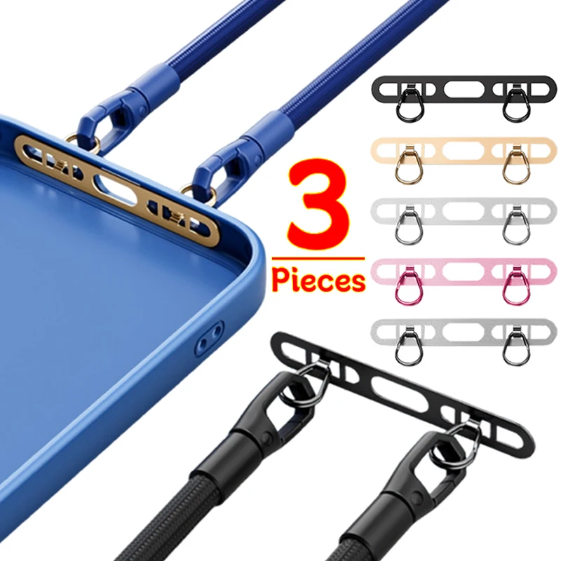 New Ultra-thin Metal Phone Lanyard Gasket Patch Stainless Steel Sturdy Hanging Cord Clips Cellphone Safety Connecter Accessories