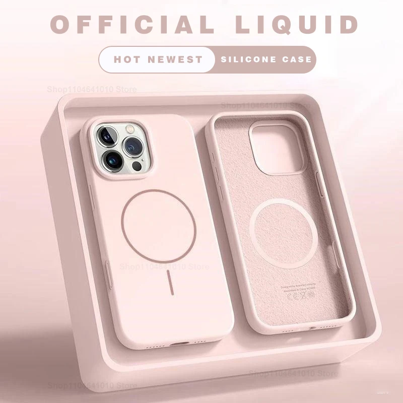 Magnetic Phone Case For iPhone 15 14 16 Plus 11 12 13 16 Pro Shockproof Silicone Cover Magsafe Wireless Charge Phone Accessories