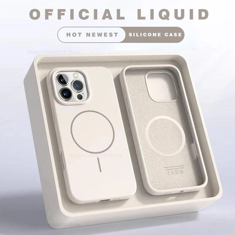 Magnetic Phone Case For iPhone 15 14 16 Plus 11 12 13 16 Pro Shockproof Silicone Cover Magsafe Wireless Charge Phone Accessories