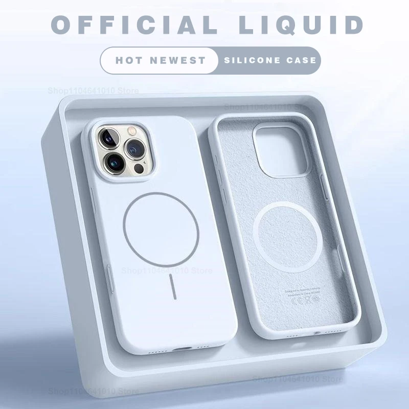 Magnetic Phone Case For iPhone 15 14 16 Plus 11 12 13 16 Pro Shockproof Silicone Cover Magsafe Wireless Charge Phone Accessories