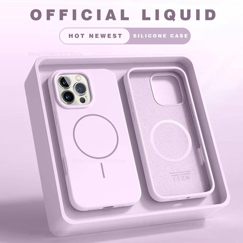 Magnetic Phone Case For iPhone 15 14 16 Plus 11 12 13 16 Pro Shockproof Silicone Cover Magsafe Wireless Charge Phone Accessories