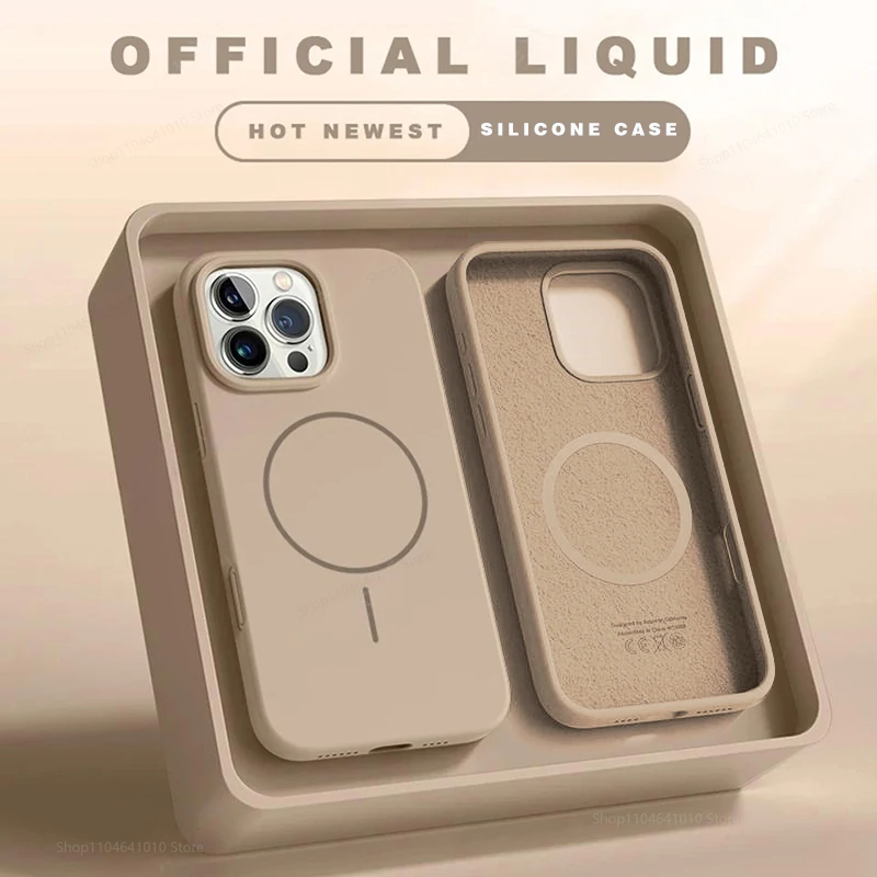 Magnetic Phone Case For iPhone 15 14 16 Plus 11 12 13 16 Pro Shockproof Silicone Cover Magsafe Wireless Charge Phone Accessories