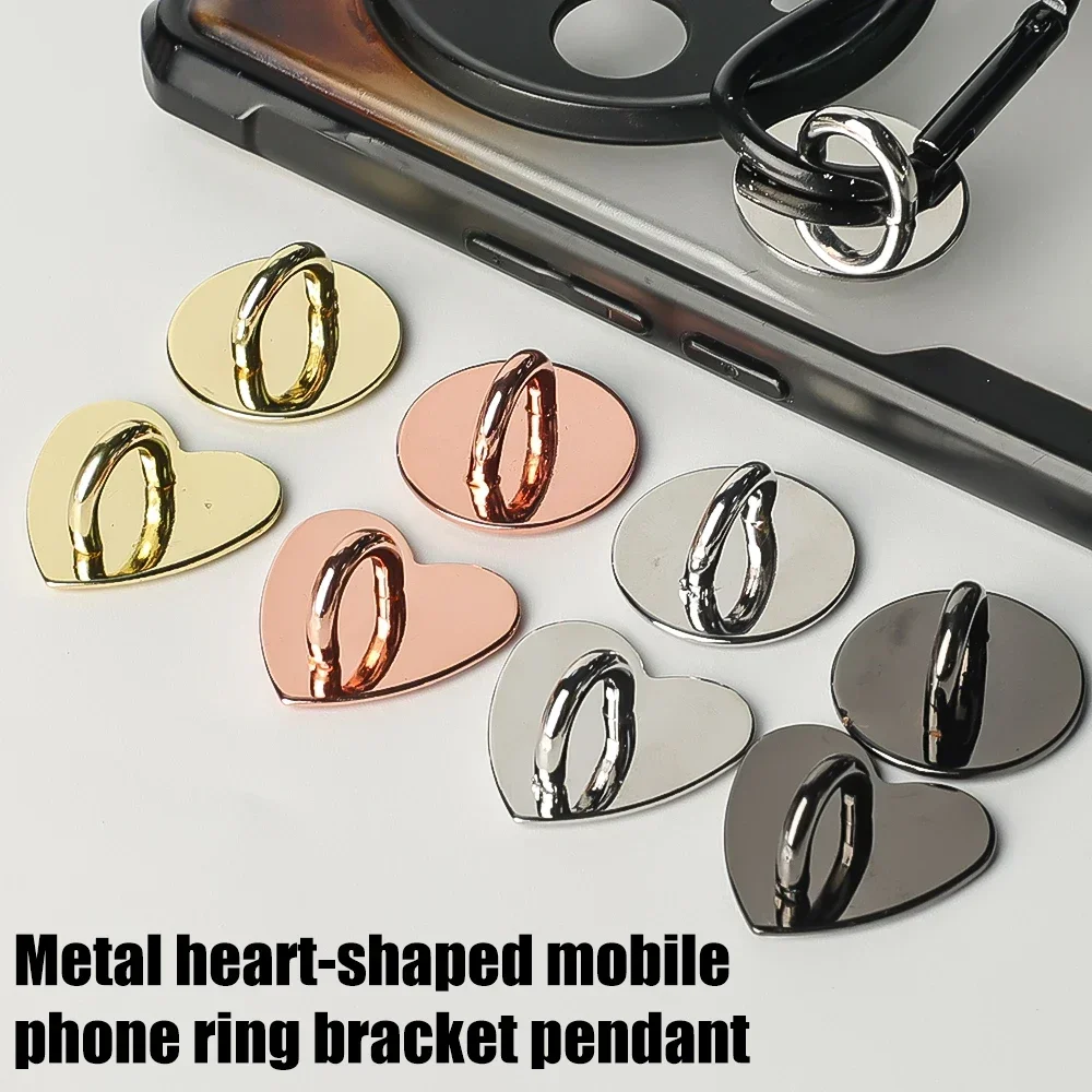 Kawaii Self-adhesive Metal Heart Phone Charm Holder Cell Phone Case Finger Ring Stand Hook Buckle Charm Clasp Accessories String Kawaii Self-adhesive Metal Heart Phone Charm Holder Cell Phone Case Finger Ring Stand Hook Buckle Charm Clasp Accessories String
